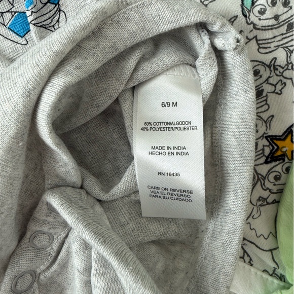 NWT Disney Baby Toy Story Bodysuit Set - Light Green & Gray - Picture 4 of 5